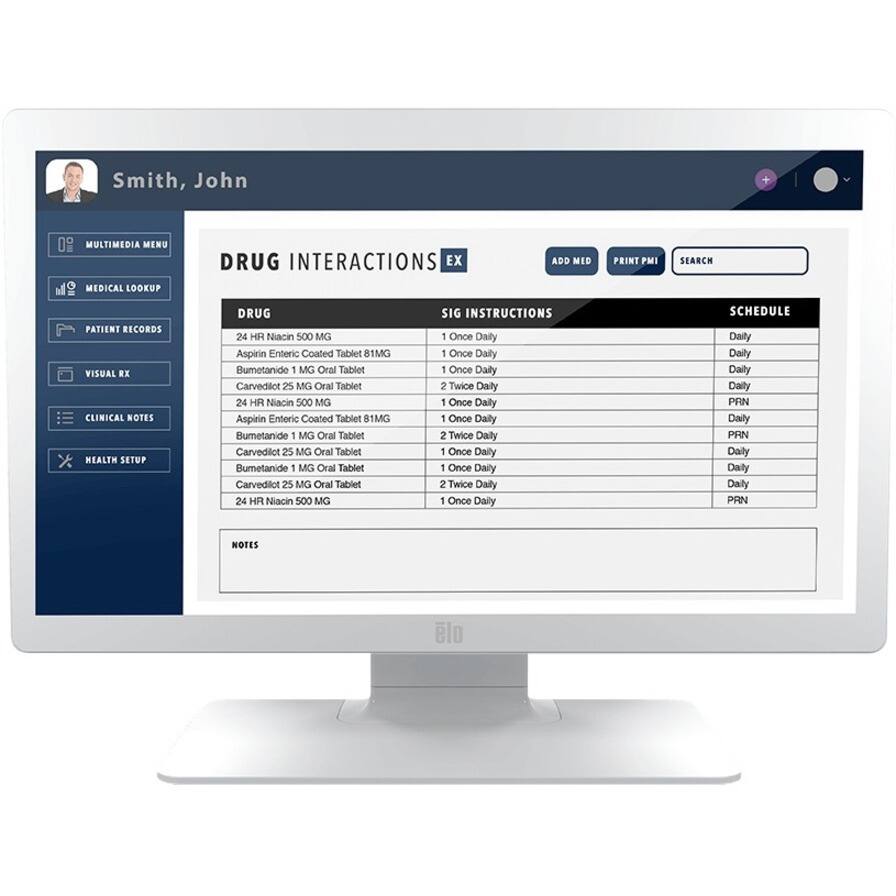 Smith, John

MULTIMEDIA MENU
DRUG INTERACTIONS EX
ADD MED
PRINT PMI
SEARCH
MEDICAL LOOKUP
PATIENT RECORDS VISUAL RX CLINICAL NOTES HEALTH SETUP

DRUG | SIG INSTRUCTIONS | SCHEDULE
24 HR Niacin 500 MG | 1 Once Daily | Daily
Aspirin Enteric Coated Tablet 81MG | 1 Once Daily | Daily
Bumetanide 1 MG Oral Tablet | 1 Once Daily | Daily
Carvedilol 25 MG Oral Tablet | 2 Twice Daily | Daily
24 HR Niacin 500 MG | 1 Once Daily | Daily
Aspirin Enteric Coated Tablet 81MG | 1 Once Daily | Daily
Bumetanide 1 MG Oral Tablet | 1 Once Daily | Daily
Carvedilol 25 MG Oral Tablet | 2 Twice Daily | Daily
24 HR Niacin 500 MG | 1 Once Daily | Daily

NOTES
