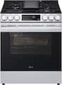 LG - 30-in Wide 5.8 Cu. Ft. Slide-In Gas True Convection Smart Range with 5 Burners, Air Fry and UltraHeat 20K Burner - Stainless Steel