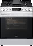LG - 30-in Wide 5.8 Cu. Ft. Slide-In Gas True Convection Smart Range with 5 Burners, Air Fry and UltraHeat 20K Burner - Stainless Steel