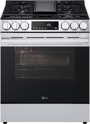 LG - 5.8 Cu. Ft. Slide-In Gas True Convection Smart Range with EasyClean, Air Fry and UltraHeat 20K Burner - Stainless Steel