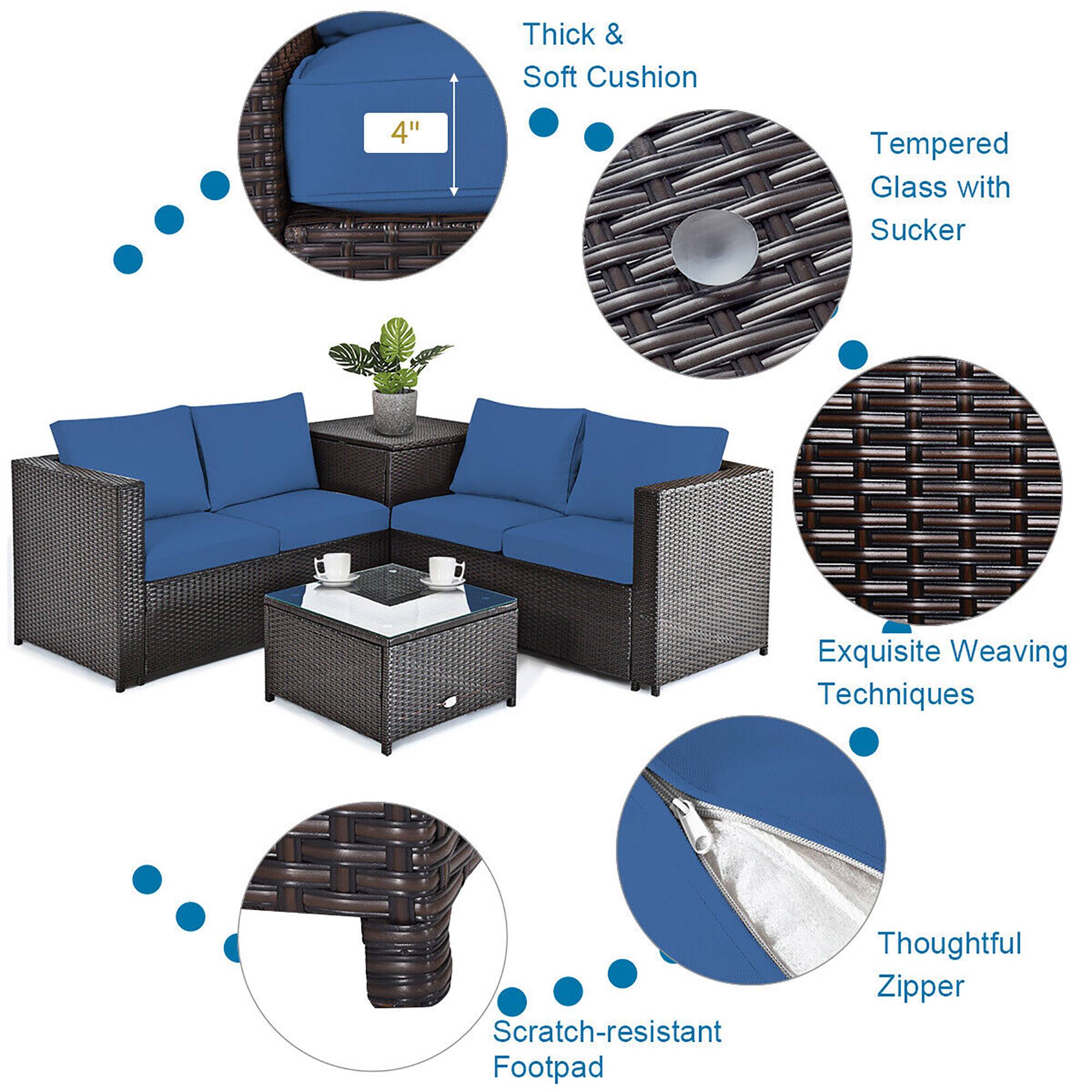 Thick & Soft Cushion, Tempered Glass with Sucker, Exquisite Weaving Techniques, Scratch-resistant Footpad, Thoughtful Zipper