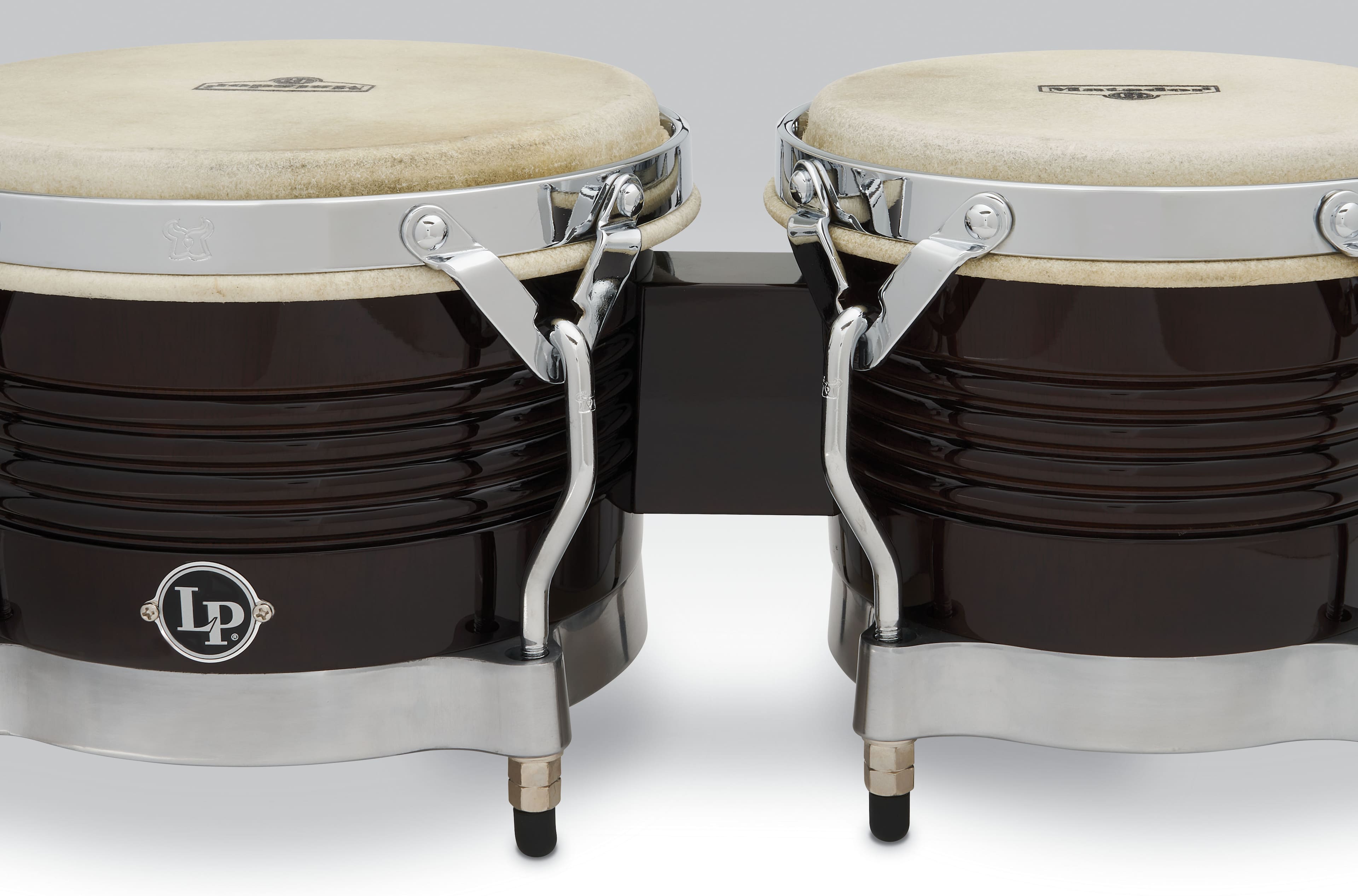 Latin Percussion 7.25 and 8.625 Inch Bongo Drums Dark Brown Finish