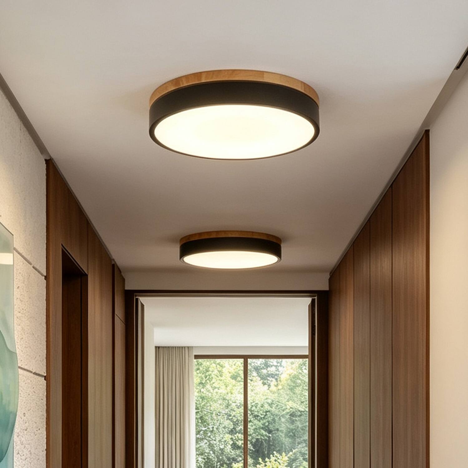 Umeiluce 11.8 Inch Modern Round LED Flush Mount Ceiling Light Iron and ...