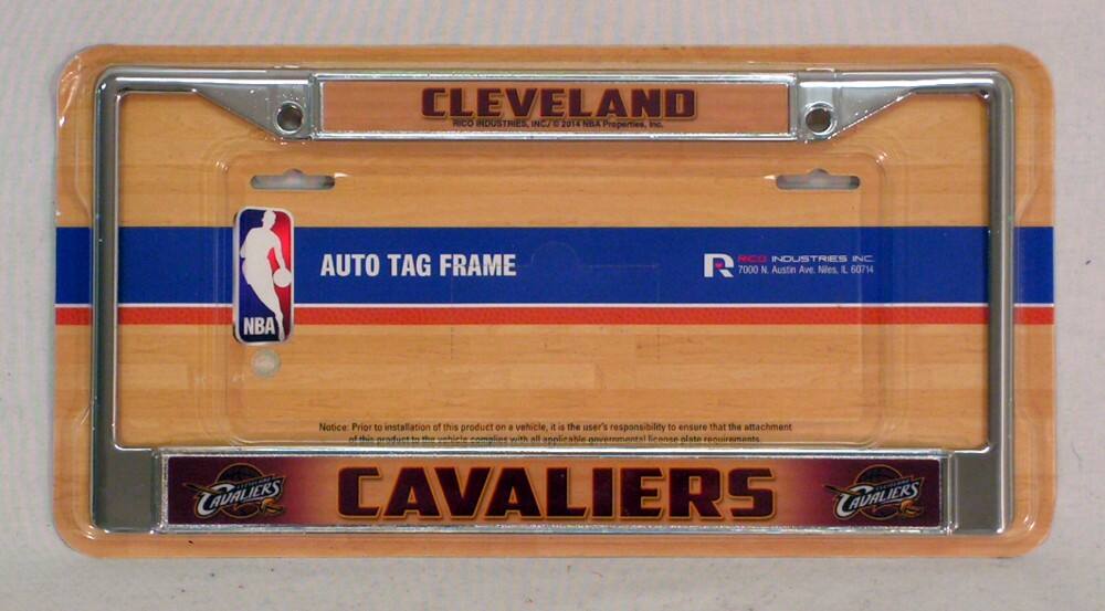 CLEVELAND  
NBA Properties, Inc.  
AUTO TAG FRAME  
RICO INDUSTRIES INC  
7000 N Austin Ave., Niles, IL 60714  

AUTO TAG FRAME  
NBA  

CAVALIERS  
CAVALIERS  

Notice: Prior to installation of this product on a vehicle, it is the user's responsibility to ensure that the attachment of this product to the vehicle complies with all applicable state and local environmental regulations.