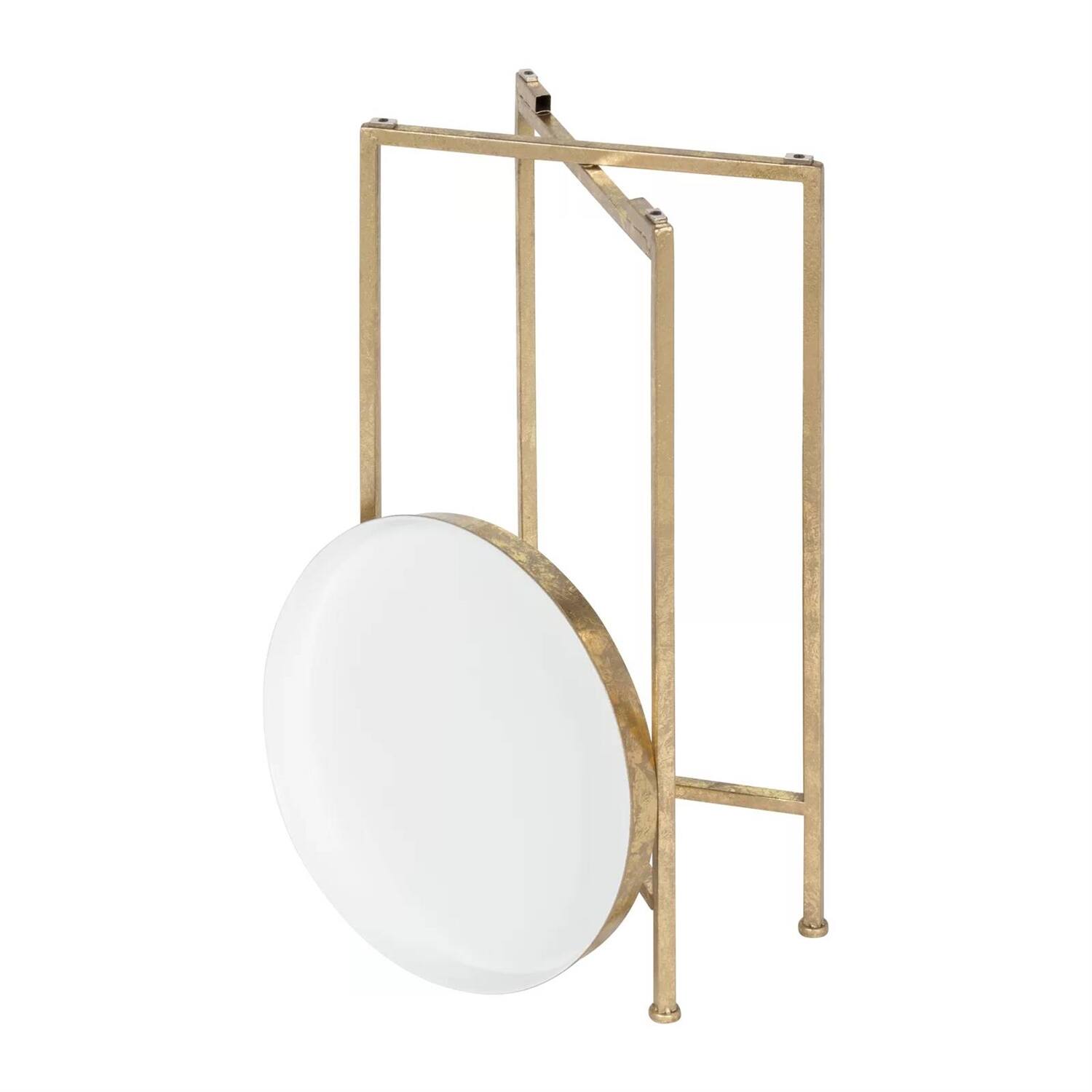 Left. Hivvago - Hivvago Metal Round Nightstand End Table with Removable Tray Top - Gold.