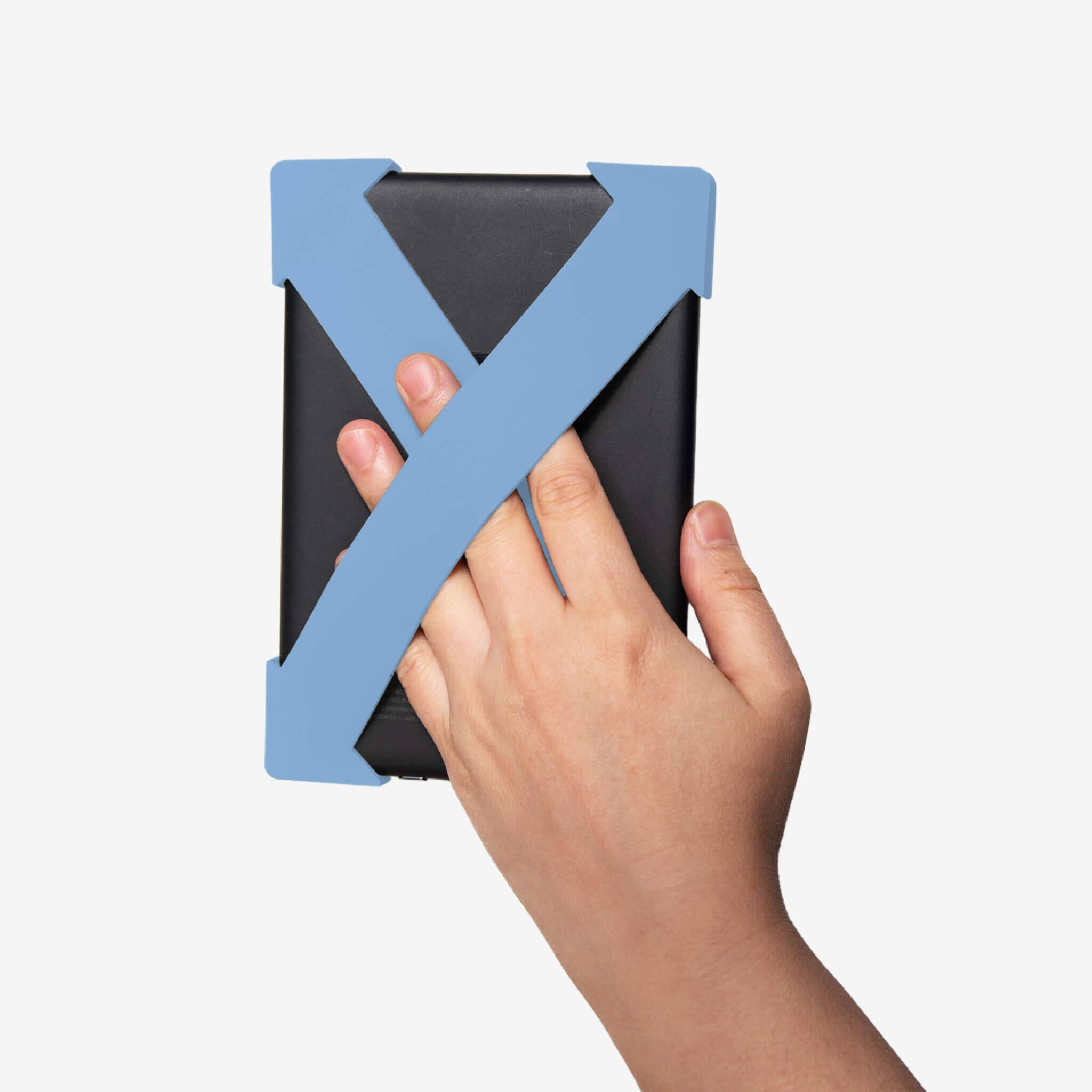 Angle. Strapsicle - Hand Strap for Kindles & Kobos - Paperwhite 7-10 Gen + Most Kobo - 2 Straps - Lightweight Grip - Medium - Bondi Blue - Bondi Blue.