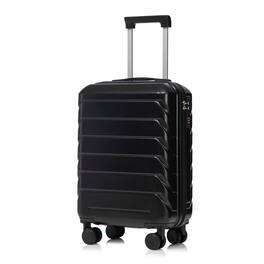 Z-Edge - 20" Hardside Checked Luggage, Suitcase with Spinner Wheels, Scratch-Resistant Hardshell Suitcase with Combination Lock - Black