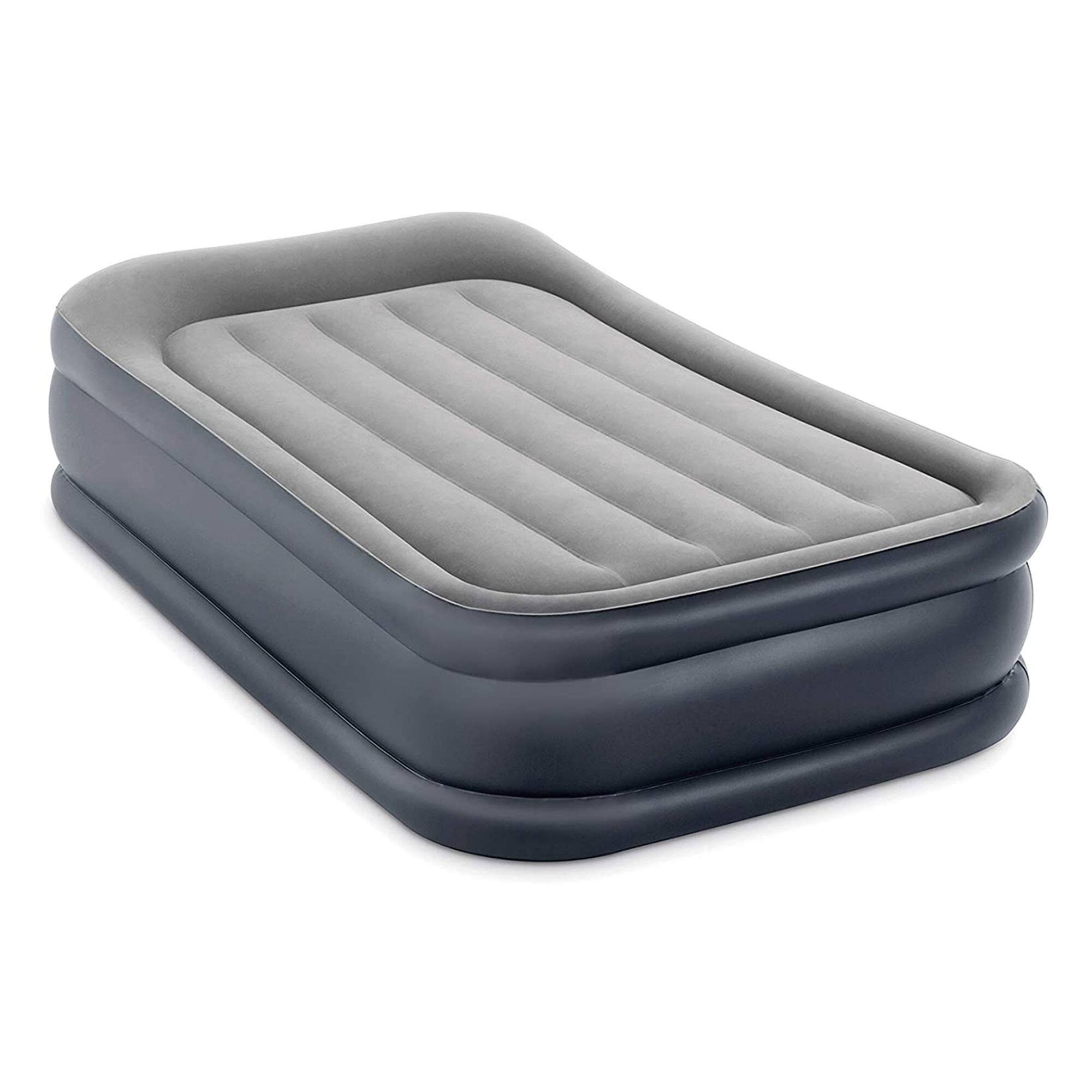 Alt View 8. Intex - Intex Dura Beam Deluxe Pillow Raised Air Mattress w/ Built In Pump, Twin, 2 Pack - Gray.