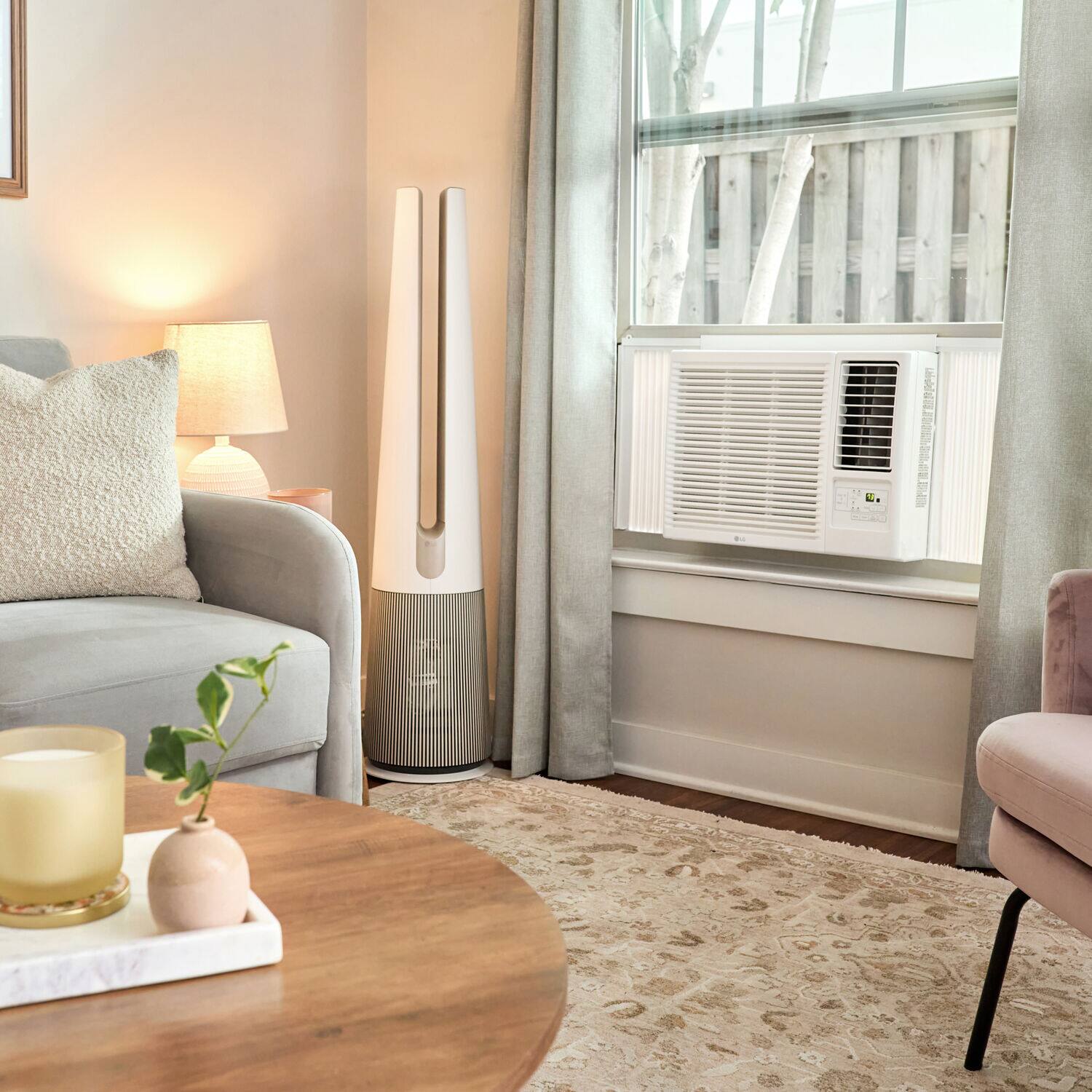Alt View 12. LG - 570 Sq. Ft 12,200 BTU 230V Window Mounted Air Conditioner with 11,200 BTU Heater - White.