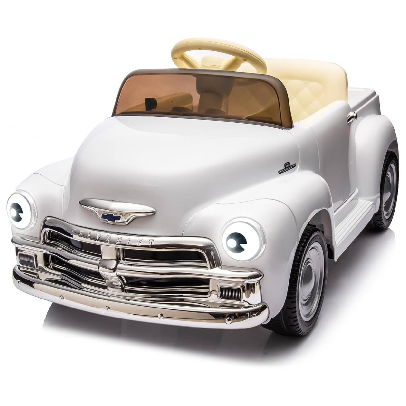 GARVEE- Licensed Chevrolet Ride On Car for Kids w/Parent Remote, 12V Ride On Car Toys for Ages 3-5- White