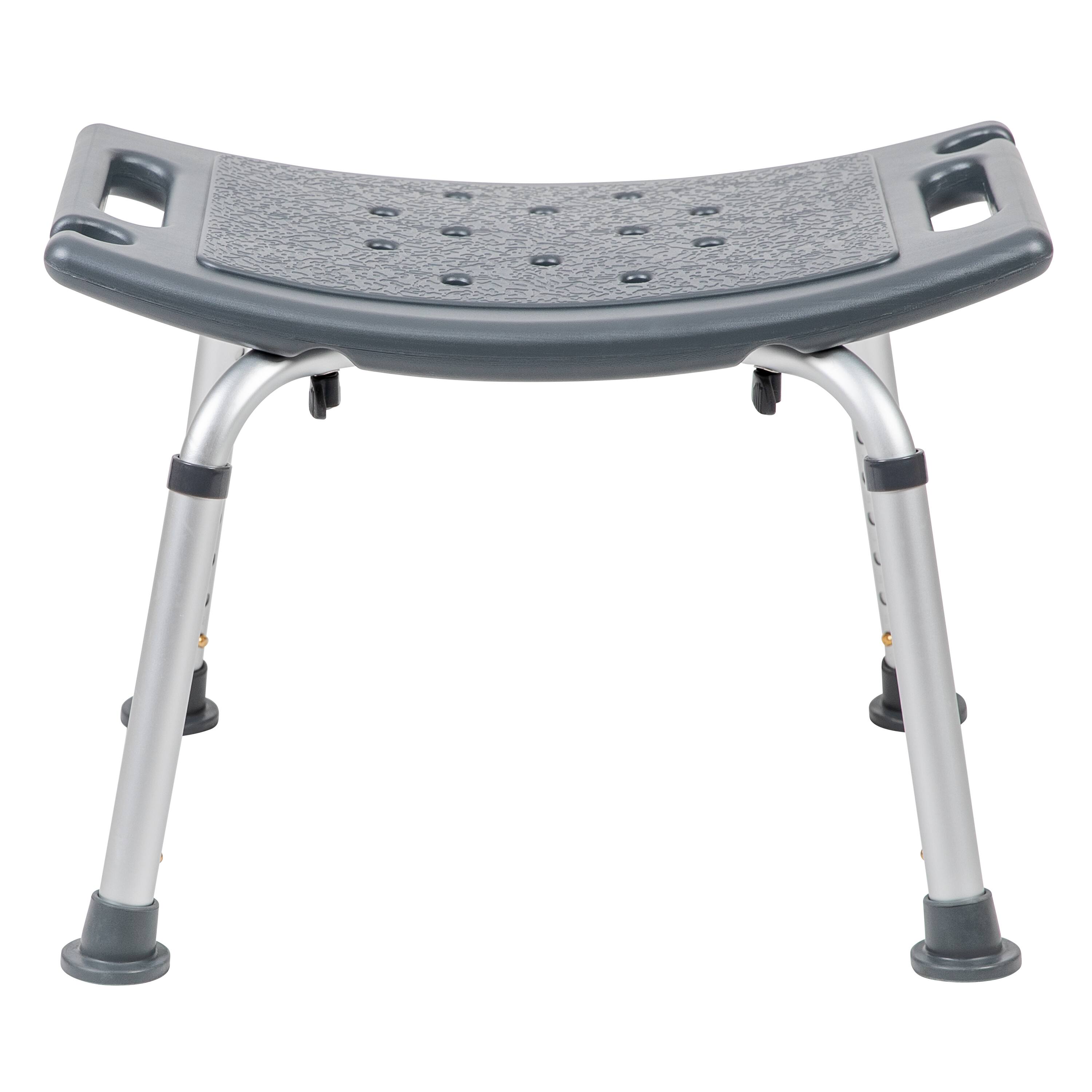 Alt View 7. Emma + Oliver - Tool-Free 300 Lb. Capacity, Adjustable Bath & Shower Chair w/ Non-slip Feet - Gray.
