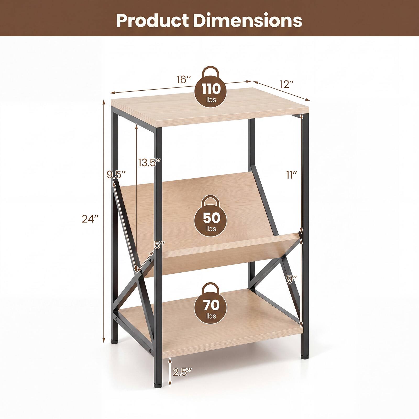 Product Dimensions
16" x 12" x 11"
110 lbs
9.5" x 13.5" x 11"
50 lbs
5" x 24" x 9"
70 lbs
2.5"