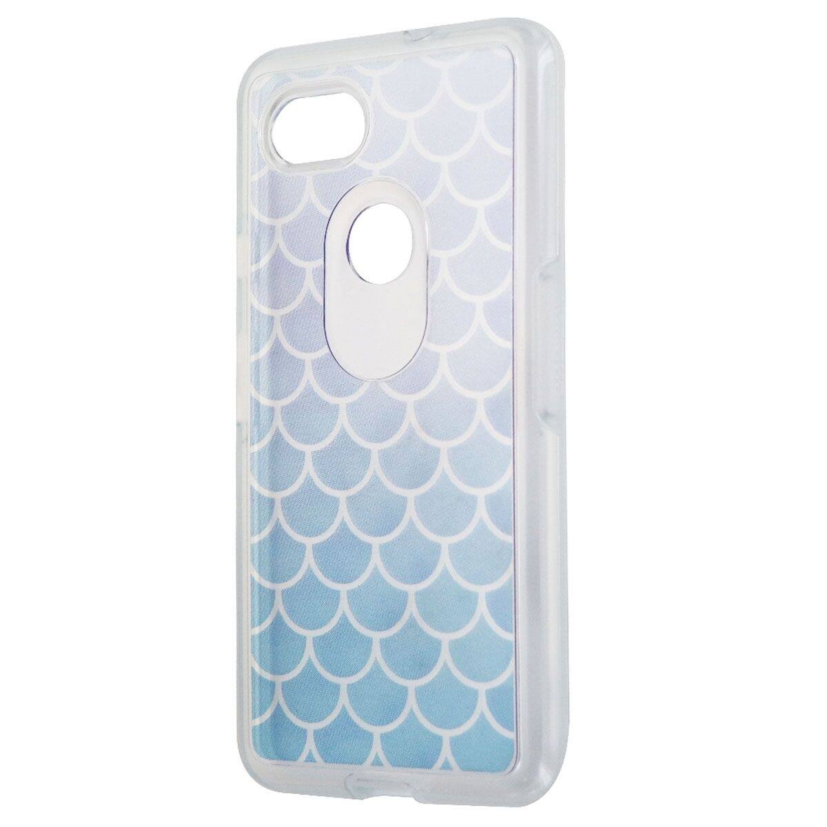 Front. OtterBox - OtterBox Symmetry Series Hybrid Case for Google Pixel 2 XL - Clear / Blue Scales - Blue.