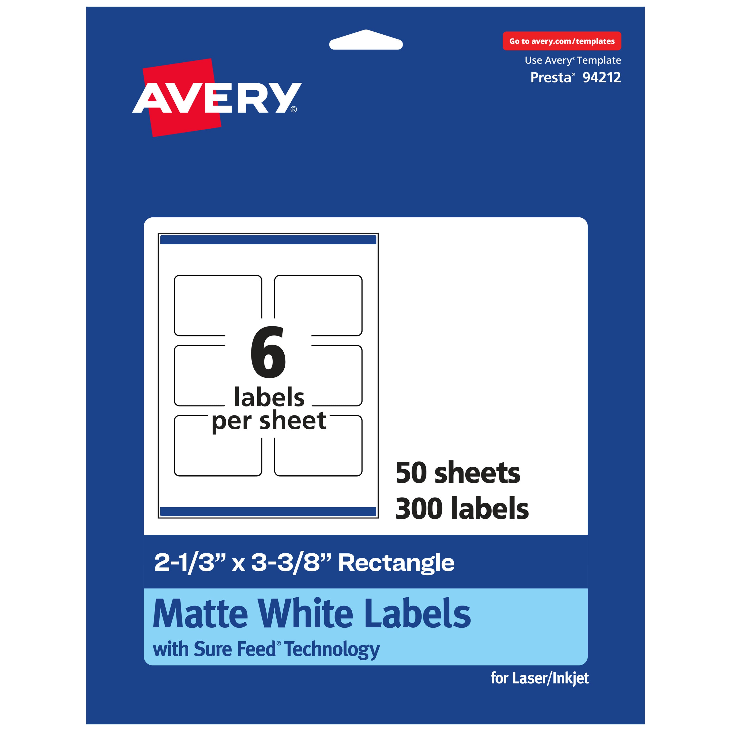 "Avery - Matte Rectangle Labels, 2-1/3"" x 3-3/8"", 300 Labels - White" price history on PriceWatchPro