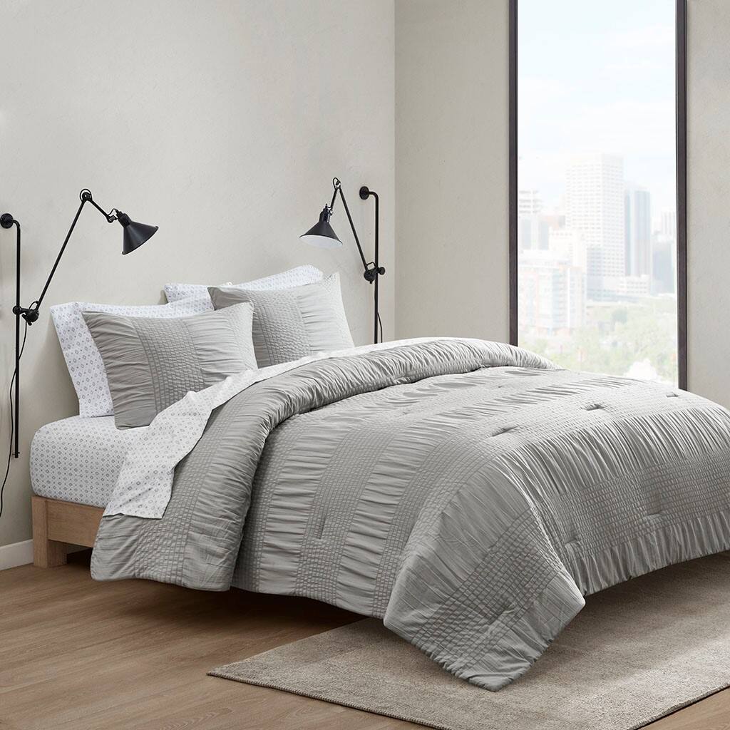 Alt View 3. Gracie Mills - Gracie Mills Lawanda 5-Piece Comforter and Sheet Set - Grey.