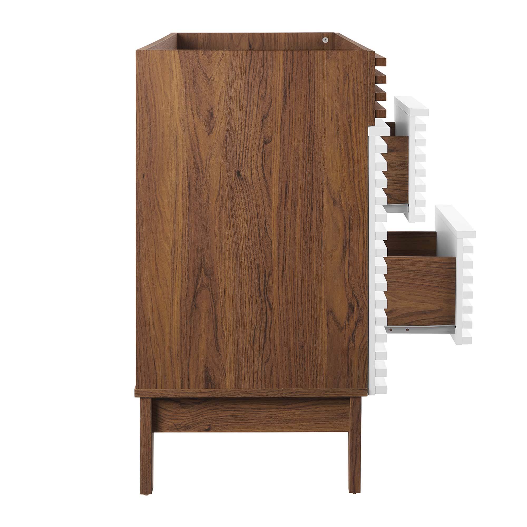 Alt View 4. Modway - Render 48" Bathroom Cabinet Basin Not Included by Modway - White Walnut.
