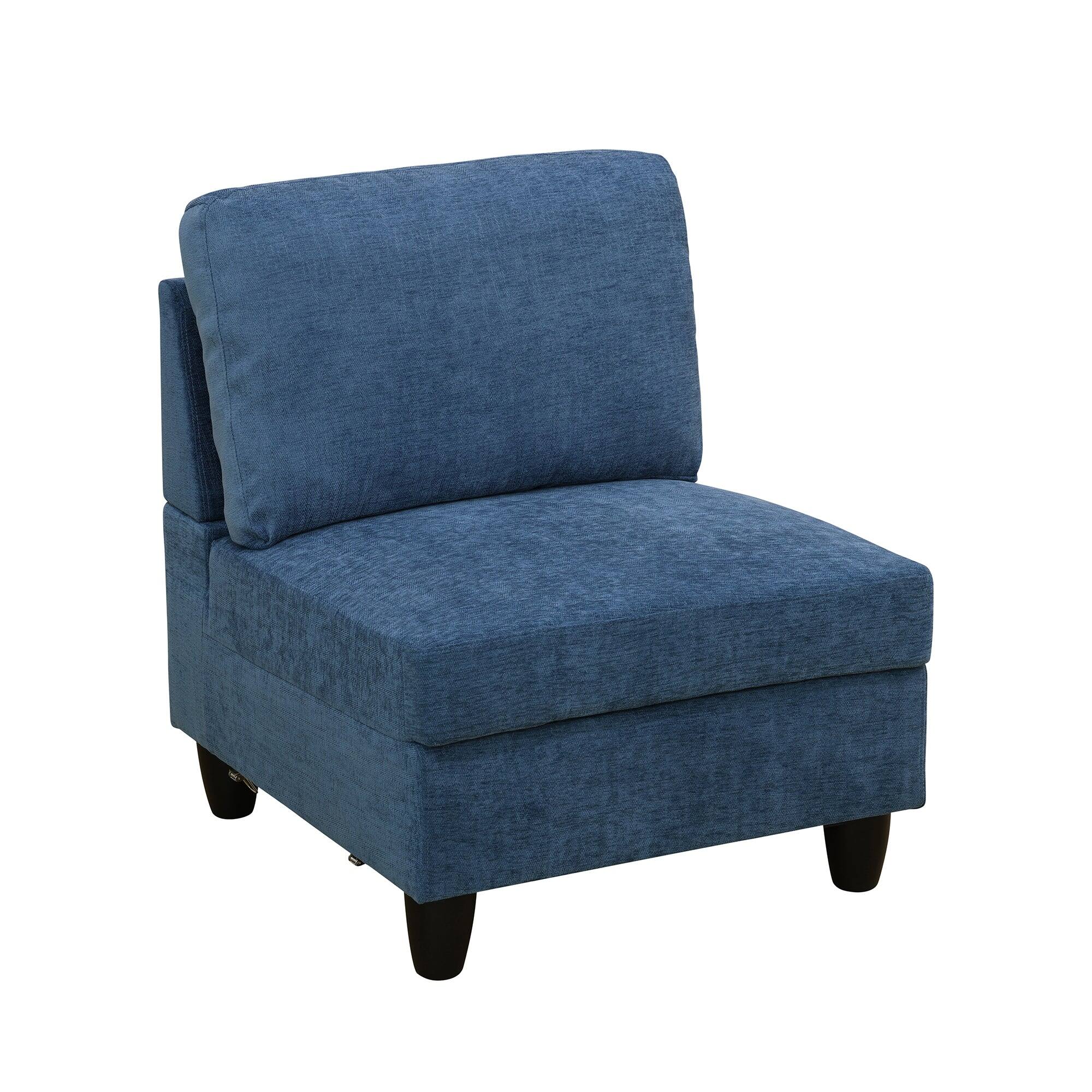 Alt View 7. Boyel Living - 8 Piece Modular Corduroy Sofa Set Movable DIY Sectional - Denim Blue.