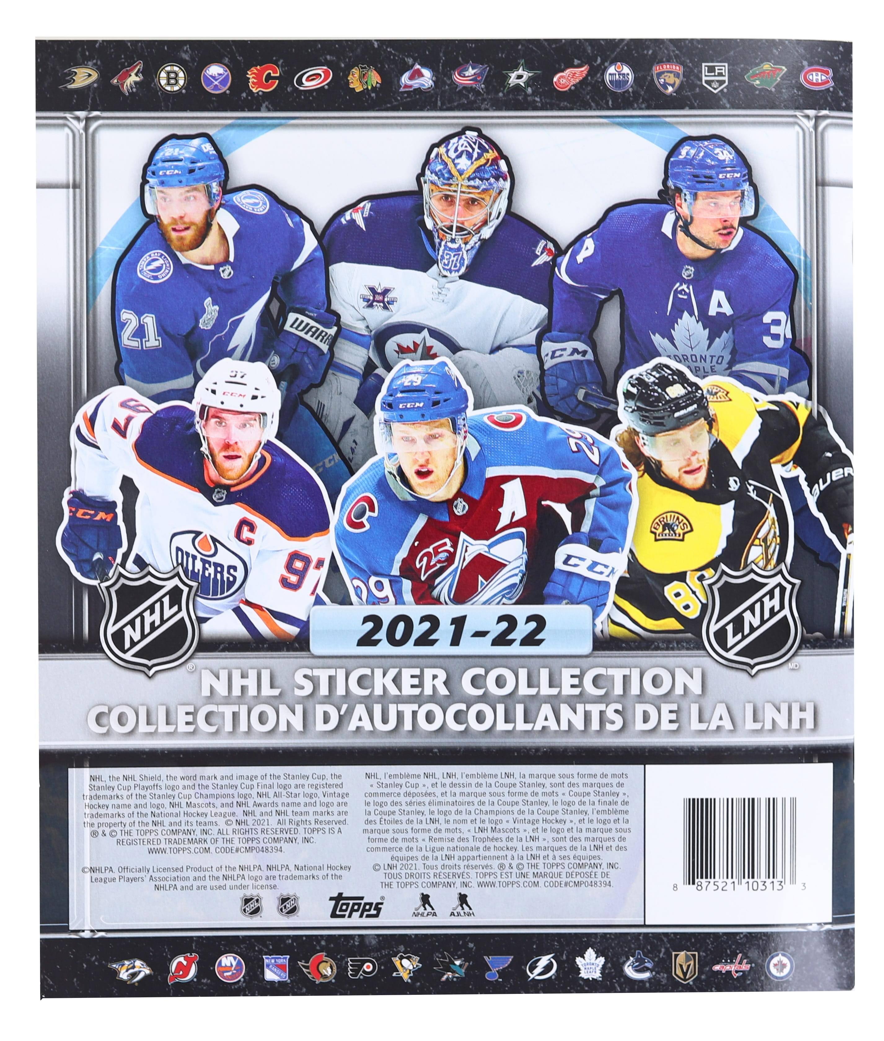 Sure, here is the corrected and grouped text from the image:

---

**NHL STICKER COLLECTION**  
**COLLECTION D'AUTOCOLLANTS DE LA LNH**

**2021-22**

**NHL**  
**NHL STICKER COLLECTION**  
**COLLECTION D'AUTOCOLLANTS DE LA LNH**

**NHL**  
**NHL Shield**  
**Stanley Cup**  
**Stanley Cup Playoffs**  
**Stanley Cup Final**  
**Stanley Cup Champions**  
**All-Star**  
**AHL**  
**Stanley Cup**  
**Hockey**  
**Mascots**  
**Awards**  
**Logos**  
**Teams**  
**Rights Reserved**  
**TOPPS COMPANY**  
**TOPPS**  
**WWW.TOPPS.COM**  
**CODE#CMP048394**

**NHL**  
**NHL Shield**  
**Stanley Cup**  
**Stanley Cup Playoffs**  
**Stanley Cup Final**  
**Stanley Cup Champions**  
**All-Star**  
**AHL**  
**Stanley Cup**  
**Hockey**  
**Mascots**  
**A