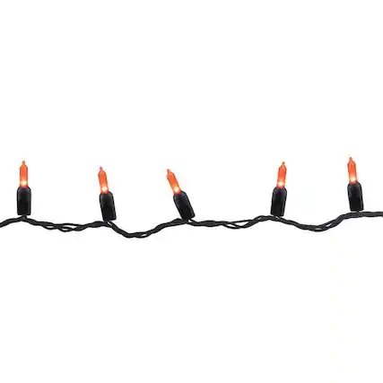 Front. Celebrations - Orange 100 ct LED Mini Halloween String Lights - Orange.