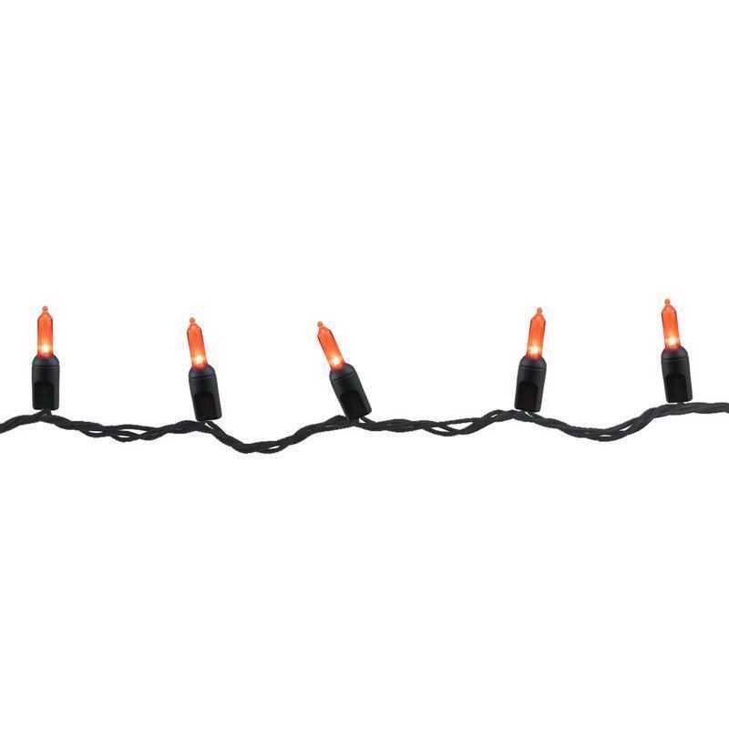 Front. Celebrations - Orange 100 ct LED Mini Halloween String Lights - Orange.