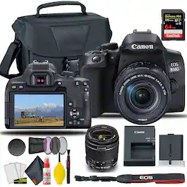 Canon - EOS 850D / Rebel T8i DSLR Camera with 18-55mm Lens 58mm Filters International Bundle