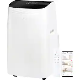 TCL - 450 Sq. Ft. 10,000 BTU SACC Q-Series Smart Inverter Portable Air Conditioner - White