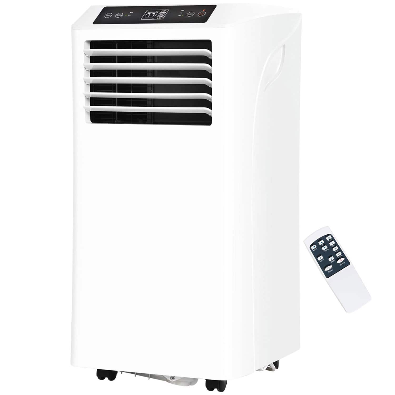 Resenkos - 8000BTU Mobile Portable Air Conditioner with Cooling, Dehumidifier, 24-Hour Timer for Bedroom - White