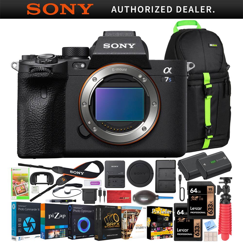 Bundle - Sony - a7s III Mirrorless 4K Camera Body + 128GB Backpack Kit Extra Battery