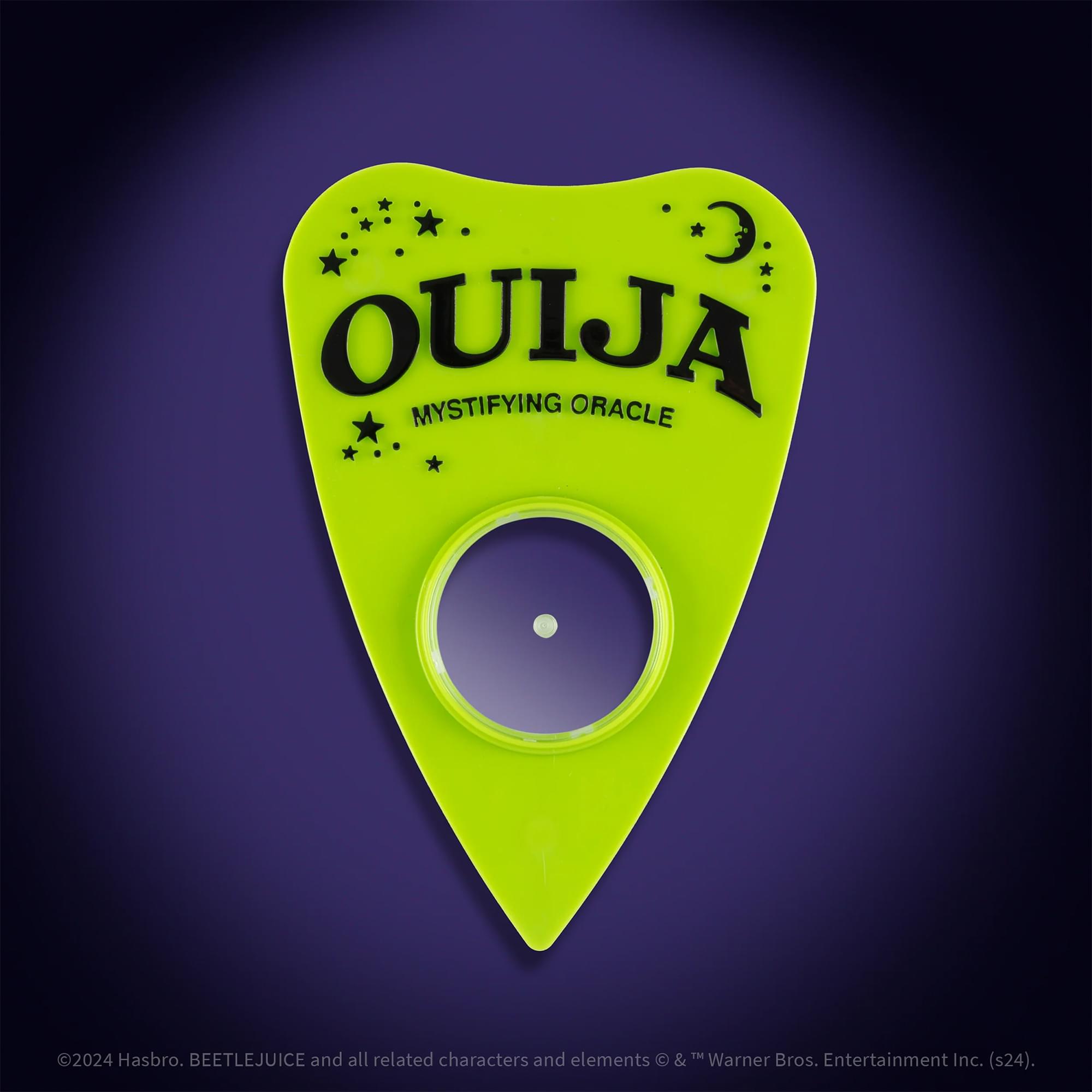 OUIJA MYSTIFYING ORACLE  
Hasbro.  
BEETLEJUICE and all related characters and elements © & ™ Warner Bros. Entertainment Inc. (s24).