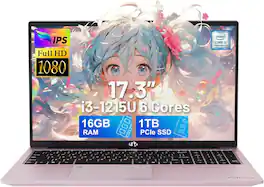 NIMO - 17.3" IPS FHD-Laptop Intel 6 Cores i3-1215U 16GB RAM 1TB SSD 4.4GHz - Rose Gold