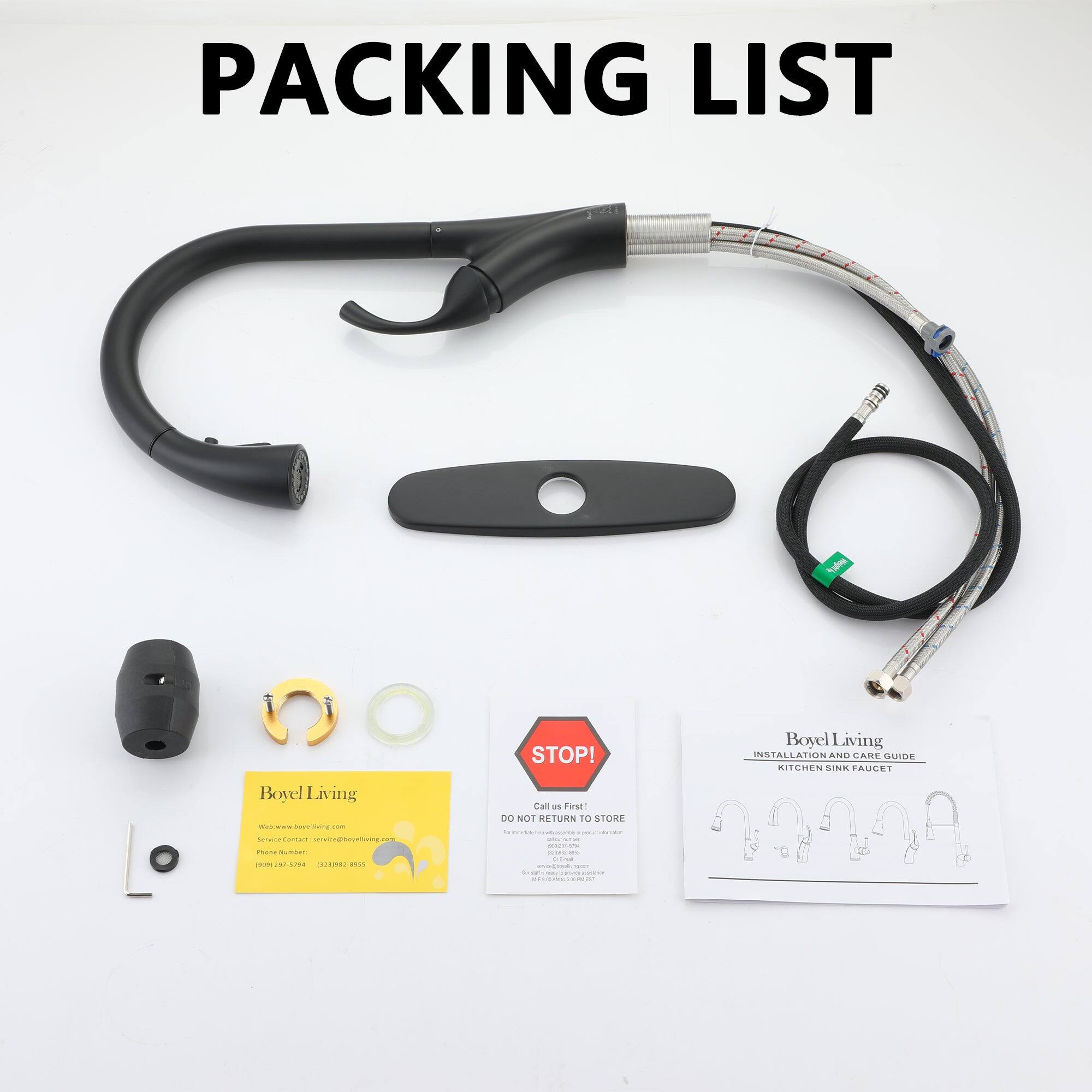 PACKING LIST
Boyel Living - ... - - - - STOP! Cart ... Fint! DO N RETURN To STORE -e | - - | I | a : I - - - Boyel Living INSTALLATION AND CARE GUIDE KITCHEN SINK PAUCET O .... HEUE ... -e : -