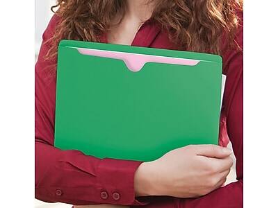 Alt View 5. Smead -  Reinforced File Jackets, Reinforced Straight Cut Tab, Letter Size, Green, 100/Box  - Green.