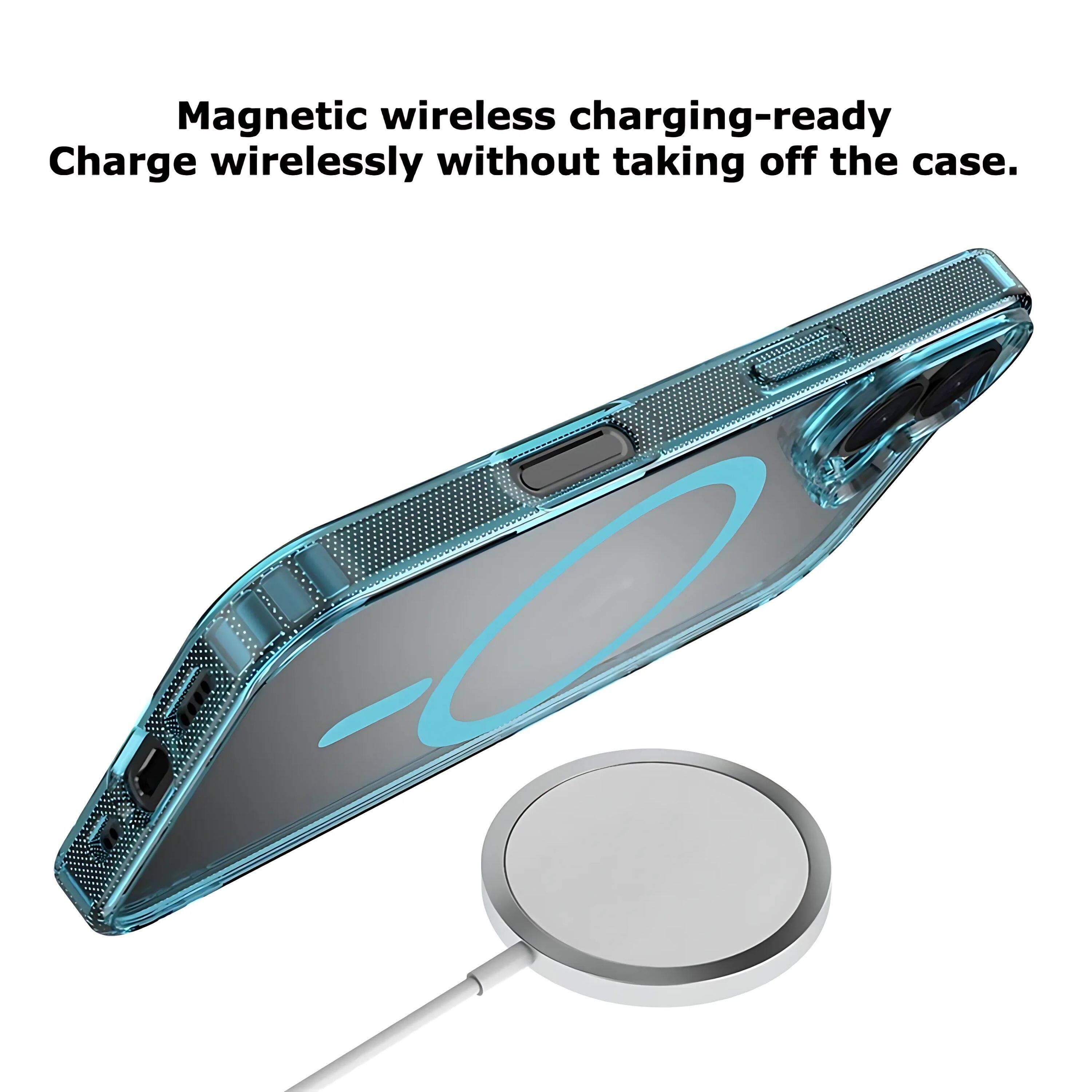 Magnetic wireless charging-ready  
Charge wirelessly without taking off the case.