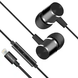 Naztech - Platinum MFi Lightning Wired In-Ear Earphones, In-Line Mic/Remote, Hi-Res Digital Audio for Apple - Black
