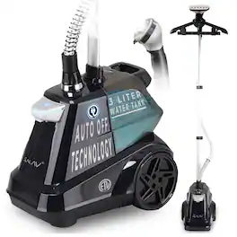 SALAV - 1800W Intelligent Step-On Control Garment Steamer With Automatic Safety Shut-Off & Water Tank Monitoring - Navy