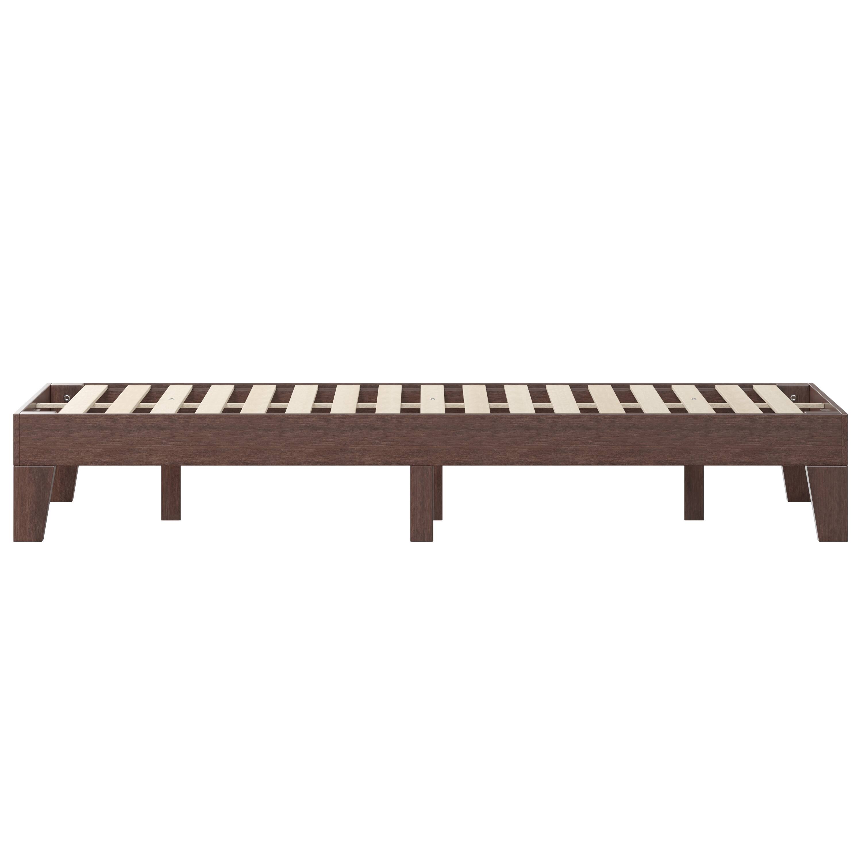 Alt View 19. Alamont Home - Evelyn Solid Wood Platform Bed with Wooden Support Slats, No Box Spring Required - Walnut.