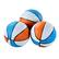 Front. Hall of Games - Hall of Games Size 3 Basketball, Indoor & Outdoor 3-pack, 7-inch Diameter Durable Rubber Ball, Perfect for Arcade Games - Orange/ White/ Blue.