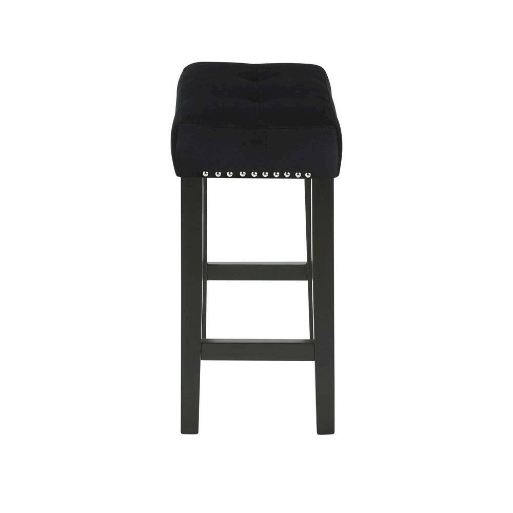 Alt View 6. FurniFact - Bar Table Set, Console Table with Stools, Wood Sofa Table with Stools Black - Black.