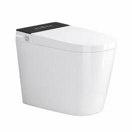 RYHNUYNE - Compact Tankless Smart Bidet Toilet,23.25" Depth Auto Open Flush Heated Seat Warm Dryer For Small Bath - White
