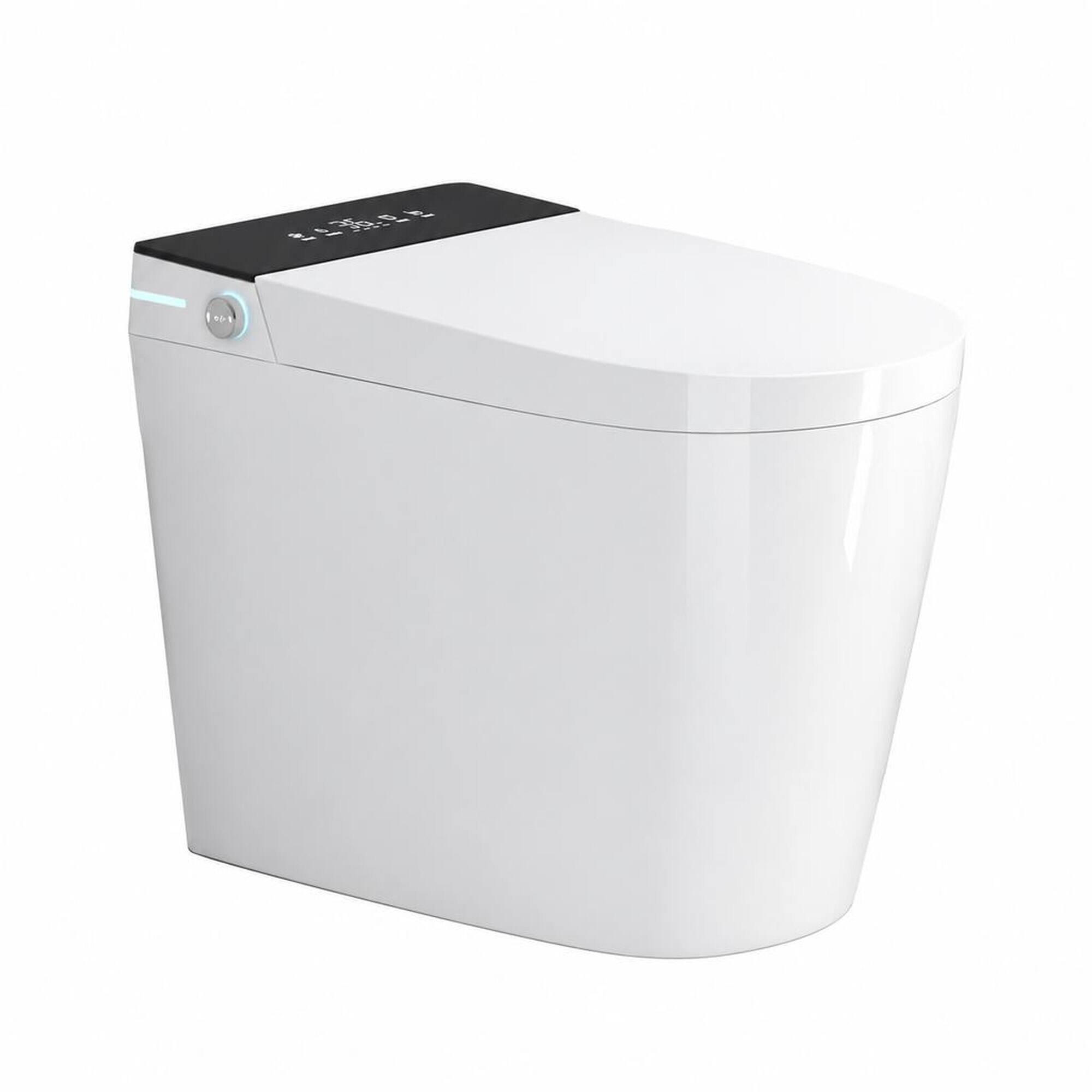 Front. RYHNUYNE - Compact Tankless Smart Bidet Toilet,23.25" Depth Auto Open Flush Heated Seat Warm Dryer For Small Bath - White.