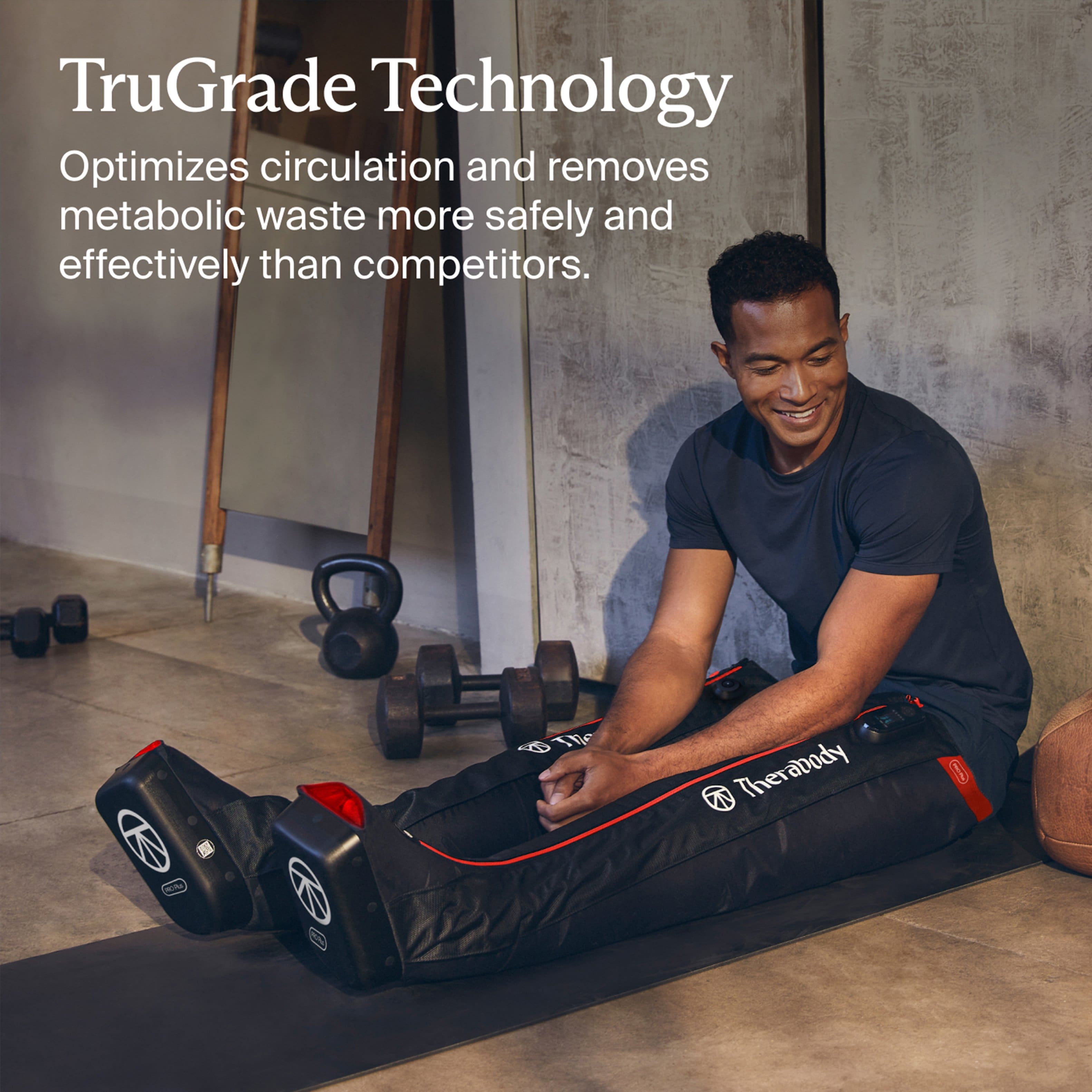 Alt View 18. Therabody - Therabody - JetBoots PRO Plus - Wireless Compression Boots With Vibration & Infrared LED Light - Regular - Black - Black.