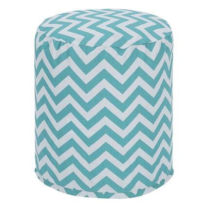 Front. Majestic Home - Pouf Chevron Teal - Blue.