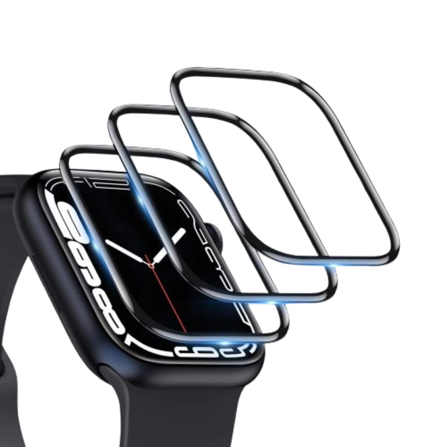 Stock Preferred - 3-Pack Full Screen Protector for Apple Watch Ultra 2 – 49mm TPU - Clear/Black