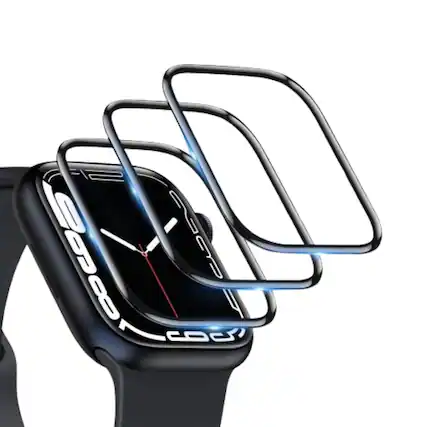 Front. Stock Preferred - 3-Pack Full Screen Protector for Apple Watch Ultra 1/2 – 49mm TPU - Clear/Black.