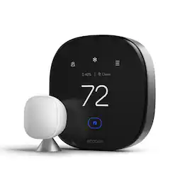 ecobee - Smart Thermostat Premium - WiFi, Siri & Alexa Built-In, Smart Sensor, Air Quality Monitor - Black