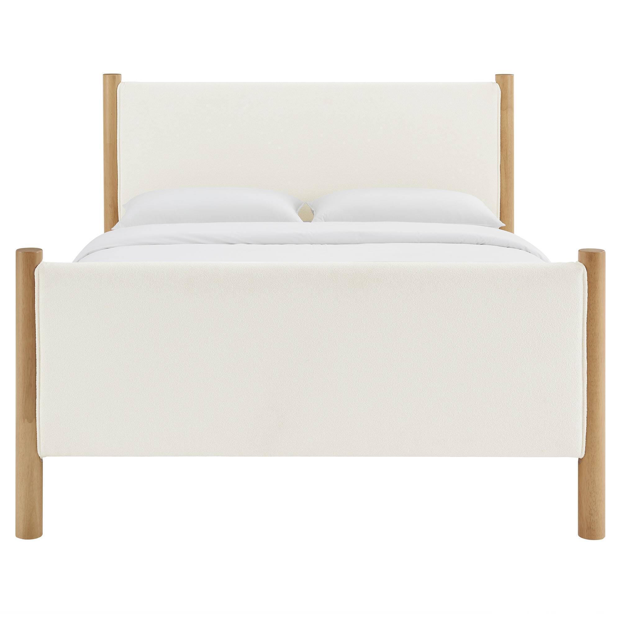 Alt View 2. Modway - Keynote Upholstered Fabric Curved Queen Platform Bed - White.