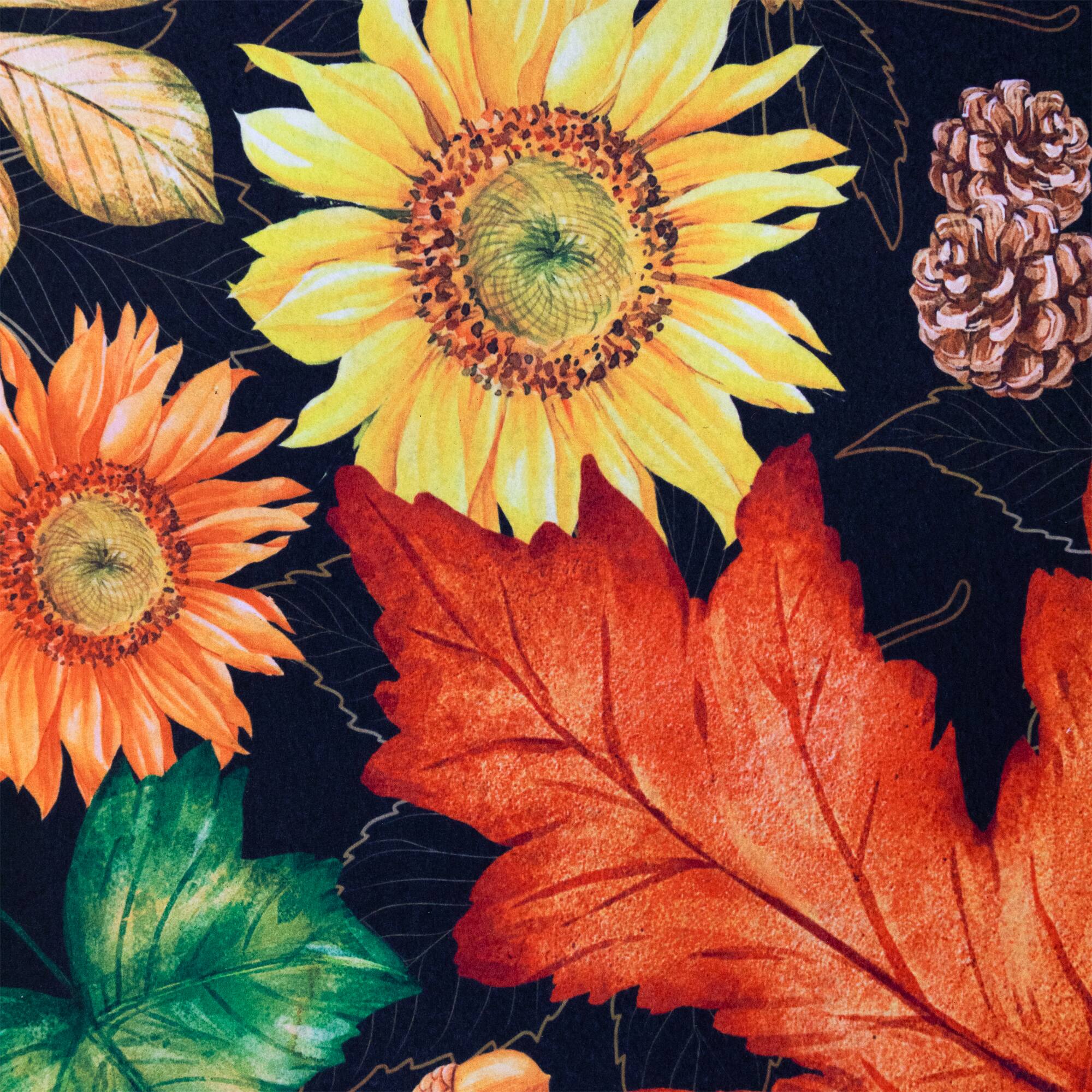 Alt View 8. Northlight - Maple Leaves and Sunflowers Welcome Fall Harvest Outdoor Doormat - 17.75" x 29.5" - Multi.