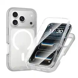 UUCOVER - Magnetic Case for Apple iPhone 18 Pro Shockproof TPU+PC Built-in Screen Protector Compatible with MagSafe Matte Cover - Clear