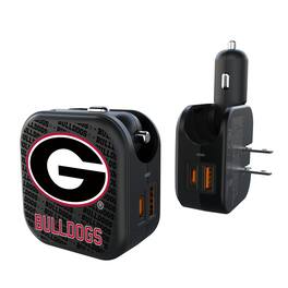 Keyscaper - Georgia Bulldogs Team Logo Dual Port USB Car & Home Charger - Multicolor
