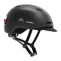 LIVALL - C21 eBike/eScooter Helmet certified up to 28 MPH with Smart Lighting & Fall Detection with SOS Alert - Large - Black - Front_Zoom